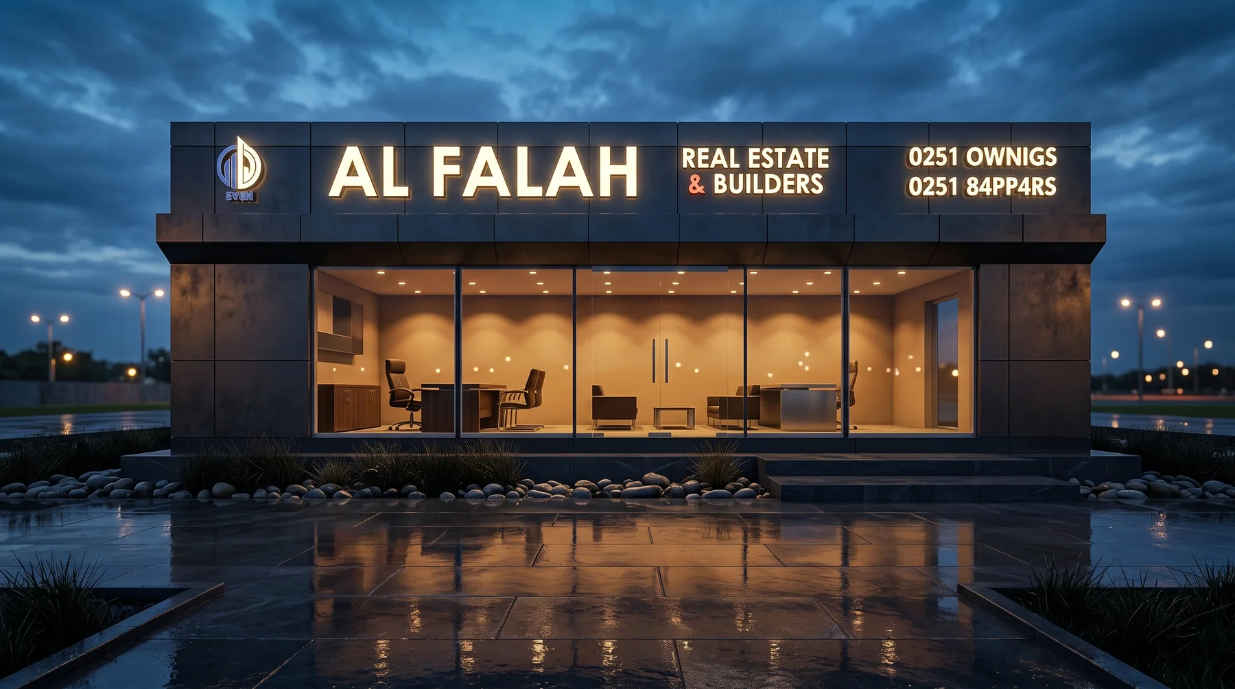 Al Falah Real Estate & Builders, sales office in Bahria Town Karachi, built by Al Ahad Containers